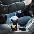 thumbnail image 4 of Yayeee 40oz Stainless Steel Tumbler with Straw and Handle Double-Wall Insulated Travel Water Bottle, Purple Halloween Ghosts, 4 of 8