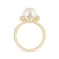 thumbnail image 2 of Angara South Sea Cultured Pearl Flower Ring with Diamonds in 14K Yellow Gold for Women | June Birthstone Jewelry for Her, 2 of 8