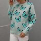 thumbnail image 1 of Puntoco-suéter de manga larga para mujer, blusa holgada con estampado de cuello redondo, suéter de punto, liquidación de Navidad Puntoco Puntoco-2868, 1 of 6