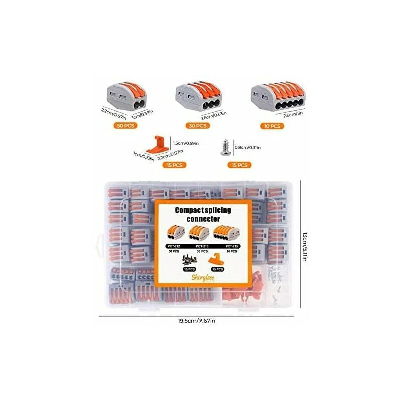 Quick Disconnect Electrical Terminal, Flame Retardant Insulation Reusable Connectors for Solid Stranded Wiring, High Temperature Resistance Lever Wire Connectors