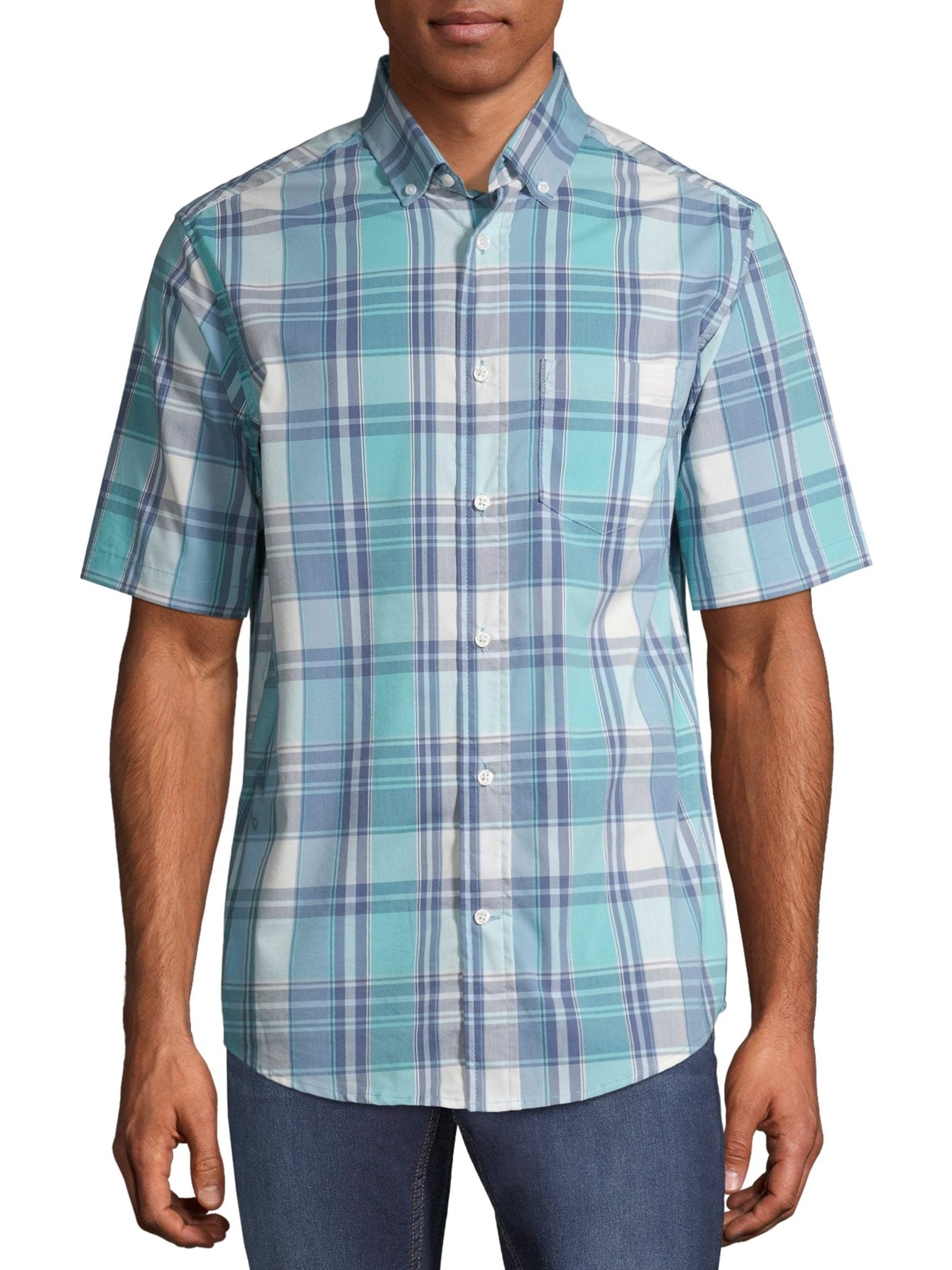 George Men's and Big Men's Plaid Poplin 