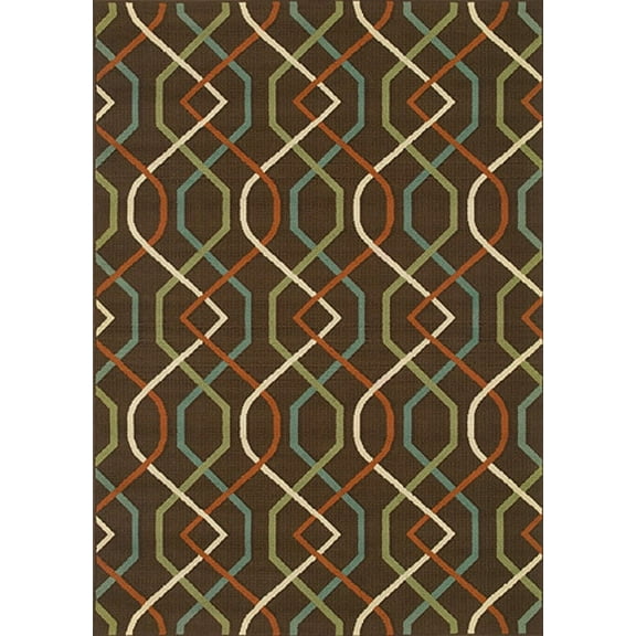 Moretti Wordhaven Area Rug 896N6 Brown Lines Zig Zag 2' 3" x 7' 6" Rectangle