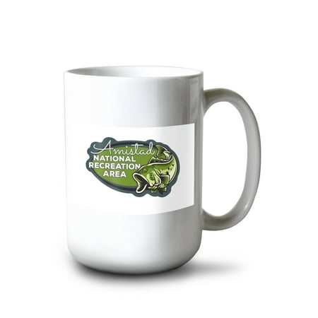 

15 fl oz Ceramic Mug Amistad National Recreation Area Bass Oval Contour Dishwasher & Microwave Safe