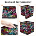thumbnail image 4 of Graffiti Foldable Storage Basket Organizer Bins with Handle, 10.8"x10.5"x10.6", Large Capacity Storage Bins, 4 of 6