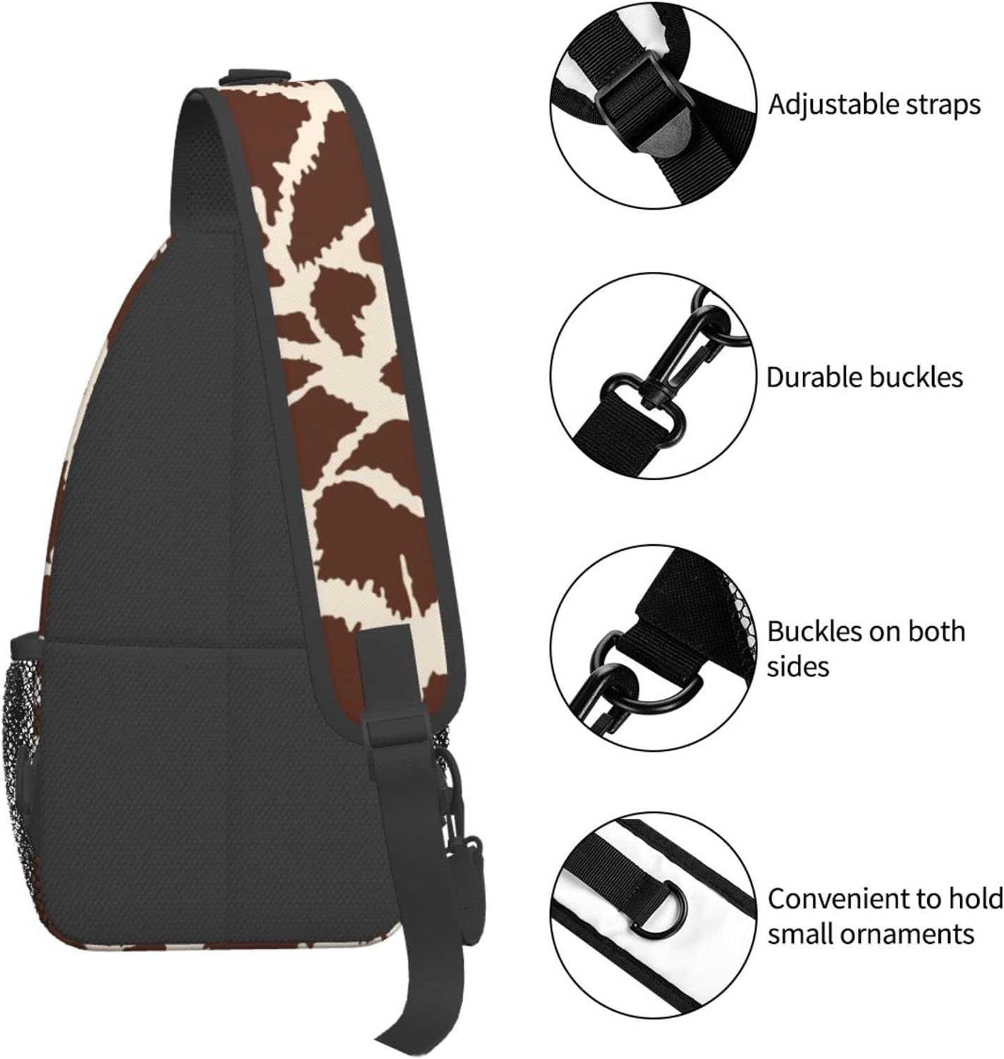 Funny Giraffe Animal Print Sling Bag Crossbody Hiking Travel Chest Bags Backpack Shoulder Daypack for Women Men