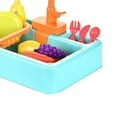 thumbnail image 3 of Sink Toy Sink Dishwashing Children's Simulation Electric Kitchen Toys - Green, 3 of 5