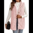 thumbnail image 1 of Chaleco Informal con Capucha de de Doble Cara para Mujer, Otoño-Invierno, Informal, Extragrande, Cálido, con Botones. Rosa S, 1 of 8