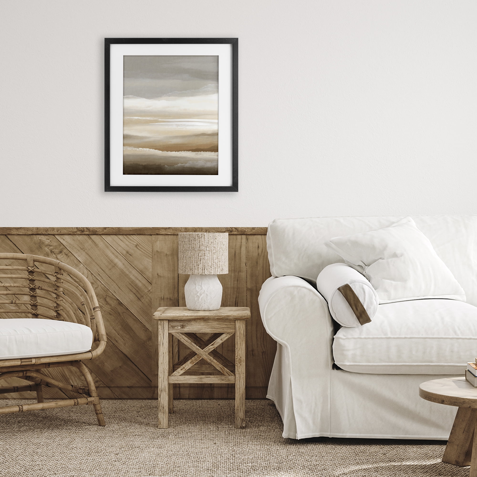 Stupell Industries The Horizon Serene Cloud Layers Black Framed Print Under Glass, design by Ink Drop Loft