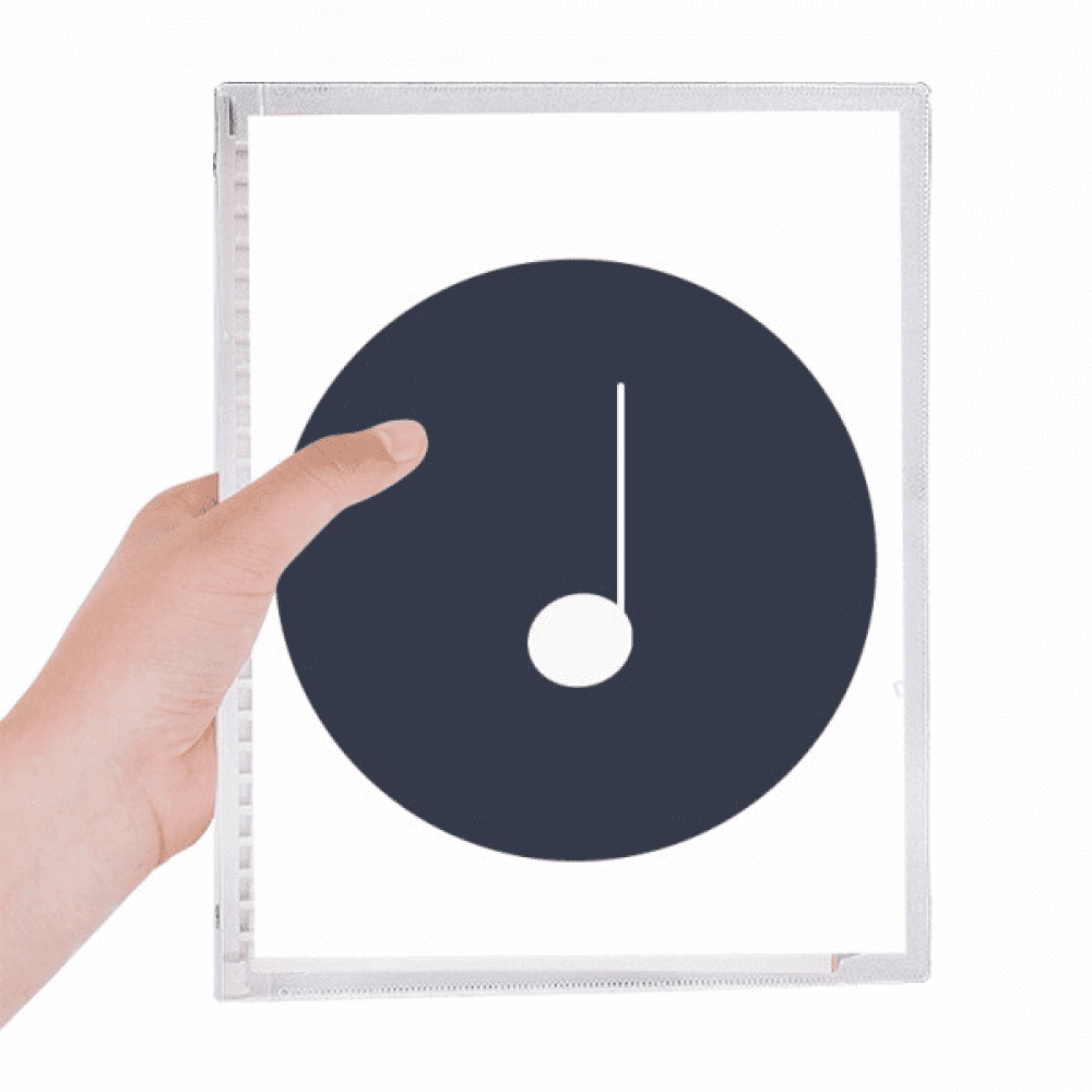 White Music Crotchet Notes Black Notebook Loose Diary Refillable
