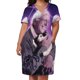 thumbnail image 3 of Vestido de playa de estilo coreano para mujer traje holgado con bolsillo y estampado de gato en el espacio ropa elegante para mujer, 3 of 7