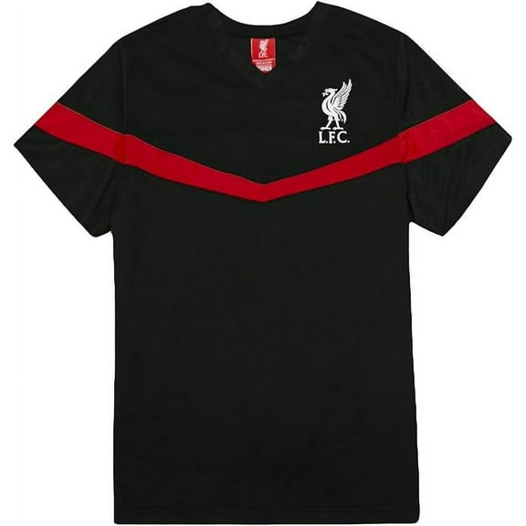 Liverpool FC Boys' Black Replica Jersey - Red Stripe - Youth Sizes (YL)