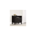 thumbnail image 4 of HomeStock Nordic Haven 2-Drawer Nightstand Rubbed Black 21.75" x 19" x 31.5" - Modern Bedside Table with Cord Management, 4 of 12