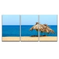 thumbnail image 2 of wall26 - 3 Piece Canvas Wall Art - Blue Sea, Golden Sand, Sunbeds and Umbrellas on The Beach. iOS Island, Greece - Modern Home Art Stretched and Framed Ready to Hang - 24"x36"x3 Panels, 2 of 4