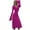 Hot Pink, variant on qolati Women's Fall Maxi Dresses Casual Spoon Neck Long Sleeve Ribbed Cocktail Long Dress Soft Bodycon Party Club Lounge Dress