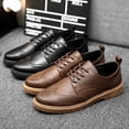 thumbnail image 5 of Zapatos casuales de cuero para hombre, zapatos de primavera para hombre, zapatillas retro británicas, zapatos de moda de estilo coreano, ropa de trabajo, zapatos que combinan con todo, 5 of 5