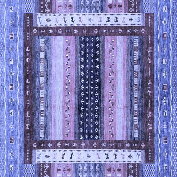 Ahgly Company Indoor Square Abstract Blue Modern Area Rugs, 7' Square