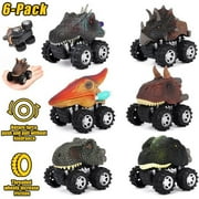 POINTERTECK 6 Pack Toys for 3-7 Year Olds Boys Kids, Pull Back Dinosaur Cars Toys for 3-7 Year Old Boys Toys for 3-4 Year Olds Educational Christmas Birthday Gifts for Party Favors Stocking Stuffers