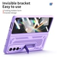 thumbnail image 7 of MonsDirect for 7.6 inch Samsung Galaxy Z Fold 4 5G 2022 Case, Anti-Fall Shockproof Hard PC Back Shell with Kickstand, Shell Membrane Integrated & Soft TPU Retractable Hinge for Galaxy Z Fold 4, Purple, 7 of 7