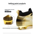 thumbnail image 3 of Fenlogft Men's Shoes High-Top Soccer Molded Cleats, Medium Low Heel Platform Closed Toe, Gold 4.5, 3 of 6