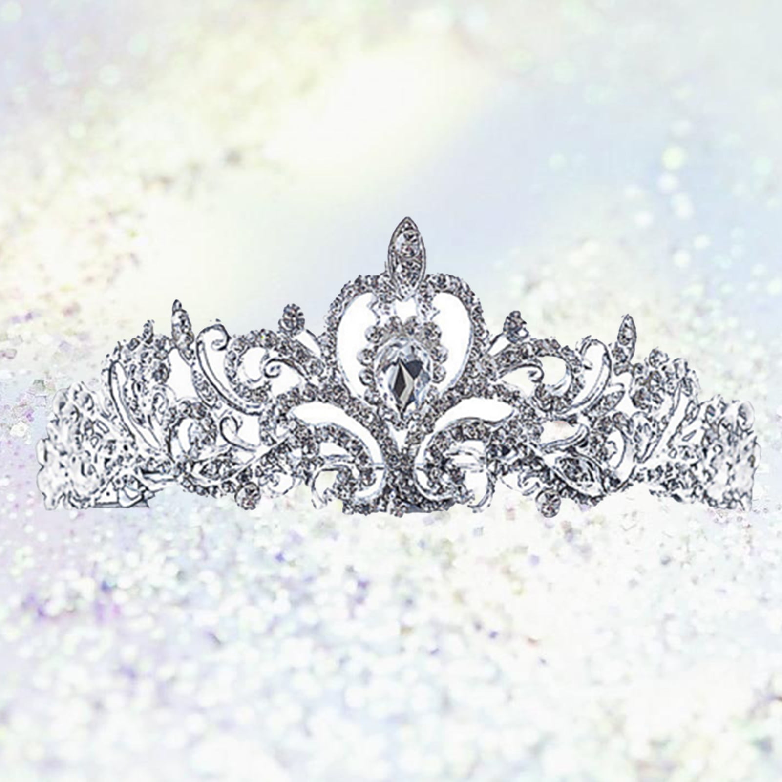 Wedding Bridal Tiara Rhinestone Crystal Crown Veil Headband Comb Pageant Prom 