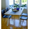 thumbnail image 2 of Inspirer Studio Modern Style Extendible Dining Table MDF with White Metal Legs in Light Oak Color, 2 of 5