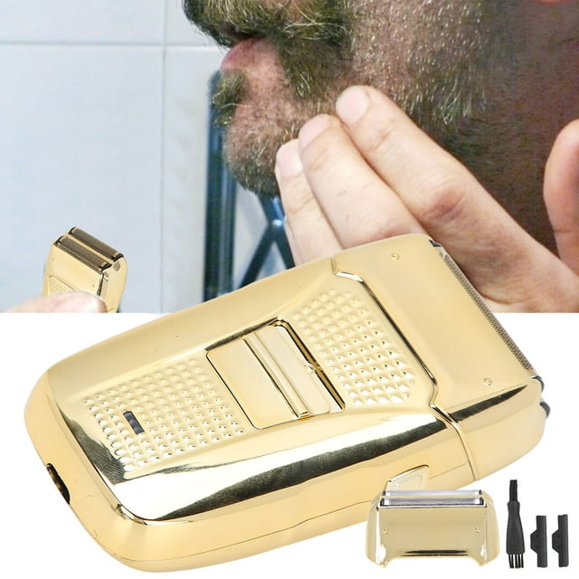 FAGINEY Rechargeable Electric Reciprocating Portable Men Beard Trimmer Shaver Machine (Gold),Beard Trimmer,