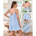 thumbnail image 2 of 100% Linen Ruffle Dress Sleeveless Spaghetti Strap Backless Summer Casual Beach Cami Dress, 2 of 9
