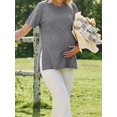 thumbnail image 3 of Weardear 4 Packs Maternity Shirts Crew Neck Batwing Short Sleeve Pregnancy Tunic Tops Split Side Summer T Shirt for Women, 3 of 6