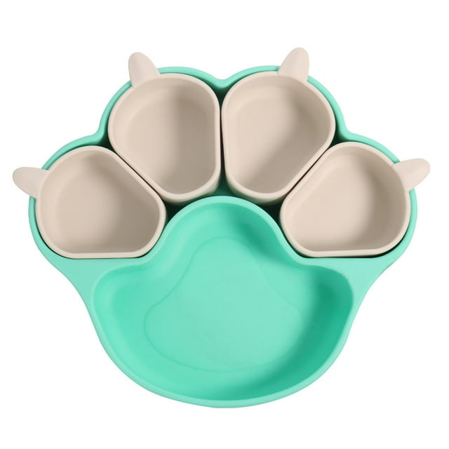 Multifunctional Silicone Bowl Children's Bowl Pet Bowl Cat And Dog Bowl Set Silicone Plates For Children Plates With Suction Cat Silicone Plates In The Shape Of Cat Bowls for Food And Water with Mat