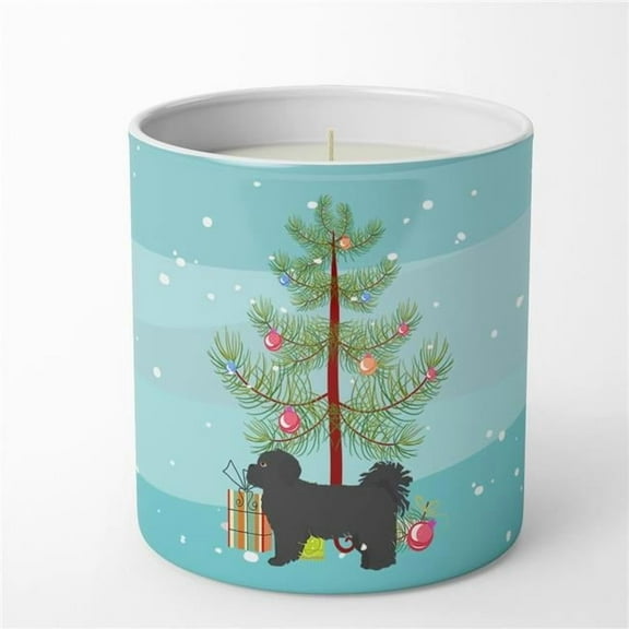 Black Pekeapoo Christmas Tree 10 oz Decorative Soy Candle 3.25 in x 3.75 in