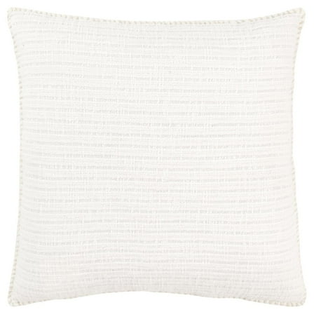 HomeRoots 22" White Striped Cotton Throw Pillow