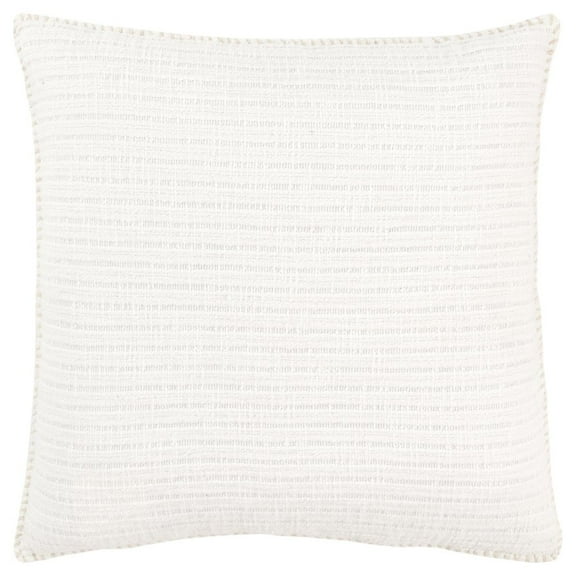 HomeRoots 22" White Striped Cotton Throw Pillow