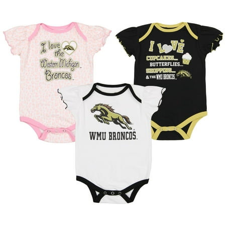 

Outerstuff NCAA Infant Girls Western Michigan Broncos Three Piece Creeper Set