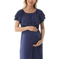 thumbnail image 4 of Annhoo Nursing Pregnant Dress for Women Patchwork Long Sleeve Striped Crew Neck Layered Maternity Breastfeeding Dresses, 4 of 8
