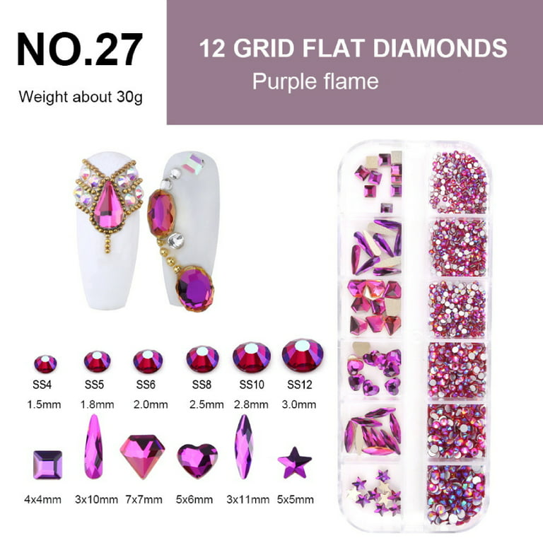 Multi Shapes Flatback Nail Crystals Diamonds for Nail Design,Nail Beads for  DIY Craft Dressup Manicure Decoration - style 7 