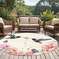 thumbnail image 5 of Pink Flower Round Area Rugs Collection 5', Spring Floral Butterflies Birds Elegant Farmhouse Non Slip Indoor Circular Throw Runner Rug Floor Mat Carpet for Living Room Dining Table Bedroom Nursery, 5 of 9