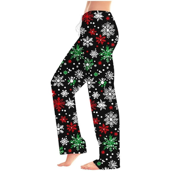 Puyaiuu Womens Flannel Pajama Pant with Drawstring - Winter Warm Buffalo Plaid Pajama Pant - Soft Fleece Pjs Bottom Casual Elastic Waist Pants Soft Sleep Bottoms Gift