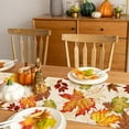 thumbnail image 6 of Fall Maple Leaves Table Runner, Thanksgiving Watercolor Plant Yellow Leaf Home Kitchen Decor, Autumn Harvest Seasonal Colorful Botanical Farmhouse Burlap Dining Decoration Party Supply 13x108, 6 of 6