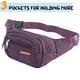 thumbnail image 3 of Riñonera deportiva de lona para hombre y mujer, informal, de un solo hombro, para exteriores, impermeable, color morado, 3 of 5