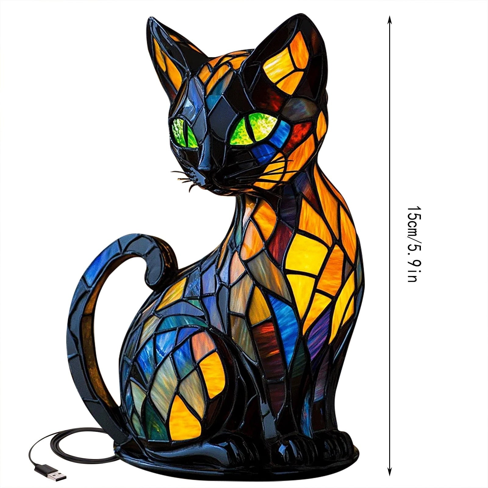 Sale Today Clearance! 2025 New Cat Lamp, Stained Resin Cat Lamp, Lamp, Retro Cats Stained Resin Tabletop Night Light, Fun And Whimsical Design