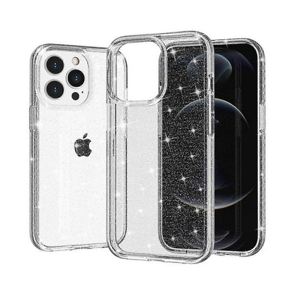 for iPhone 15 Pro Max/15 Ultra Case Clear Glitter, Bling Sparkly Hard PC Cover for Women Girls, Transparent Protective Case 15 Pro Max/15 Ultra