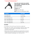 thumbnail image 2 of Front Left Lower Control Arm and Ball Joint Assembly - Compatible with 2000 - 2004 Dodge Dakota 2001 2002 2003, 2 of 2