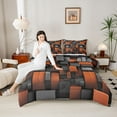 thumbnail image 4 of Castle Fairy Vintage Geometric Checkered Twin Comforter Sets,Retro Plaid Grid Bedding Set, 4 of 8