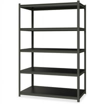 Hirsh 3200 Riveted Metal Shelving 5-Shelf Unit 18Dx48Wx72H Gunmetal Gray/Black