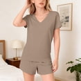 thumbnail image 3 of EnJoCho Girls 2 Piece Summer Outfits Tween Short Sleeve V Neck T Shirt Elastic Waist Shorts Matching Set Pockets Casual Beach Sets, 3 of 9
