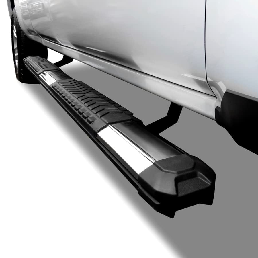Black Horse Silver Aluminum Cutlass Running Boards Compatible with 2015-2024 Chevrolet Colorado/GMC Canyon Crew Cab
