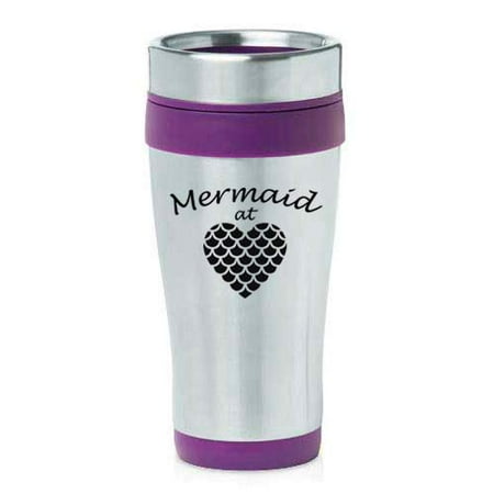 

16 oz Insulated Stainless Steel Travel Mug Mermaid At Heart (Purple)