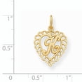thumbnail image 4 of 14k Yellow Gold Heart Dainty Letter K Initial Name Monogram Necklace Charm Pendant, 4 of 8