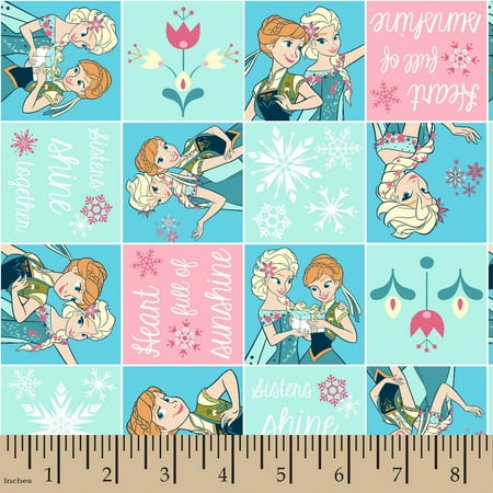 - Disney Sisters Frozen Fever Patch, Flannel, Light Aqua, 42/43