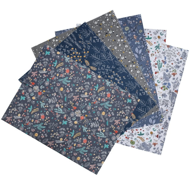 6Pcs Cotton Fabric Twill Printing Cloth, DIY HandMade PatchWork Quilting Sewing Craft, Soft And Breathable, Glossy , 50x40cm